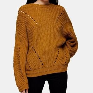 TOPSHOP CONSIDERED Brown Chunky Knit Sweater